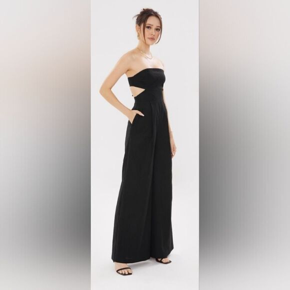 NWT Avve Black Strapless Cutout Jumpsuit (S) - Picture 1 of 11